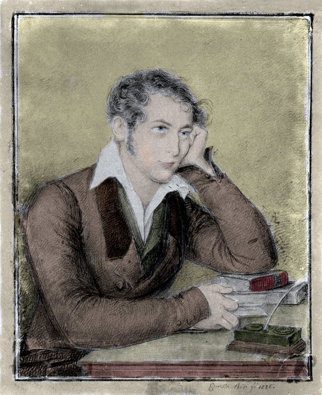 Portrait du patriote, philosophe, penseur politique Carlo Cattaneo (1801-1869) - Ernesta Legnani