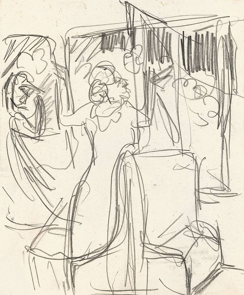 Dans le train - Ernst Ludwig Kirchner