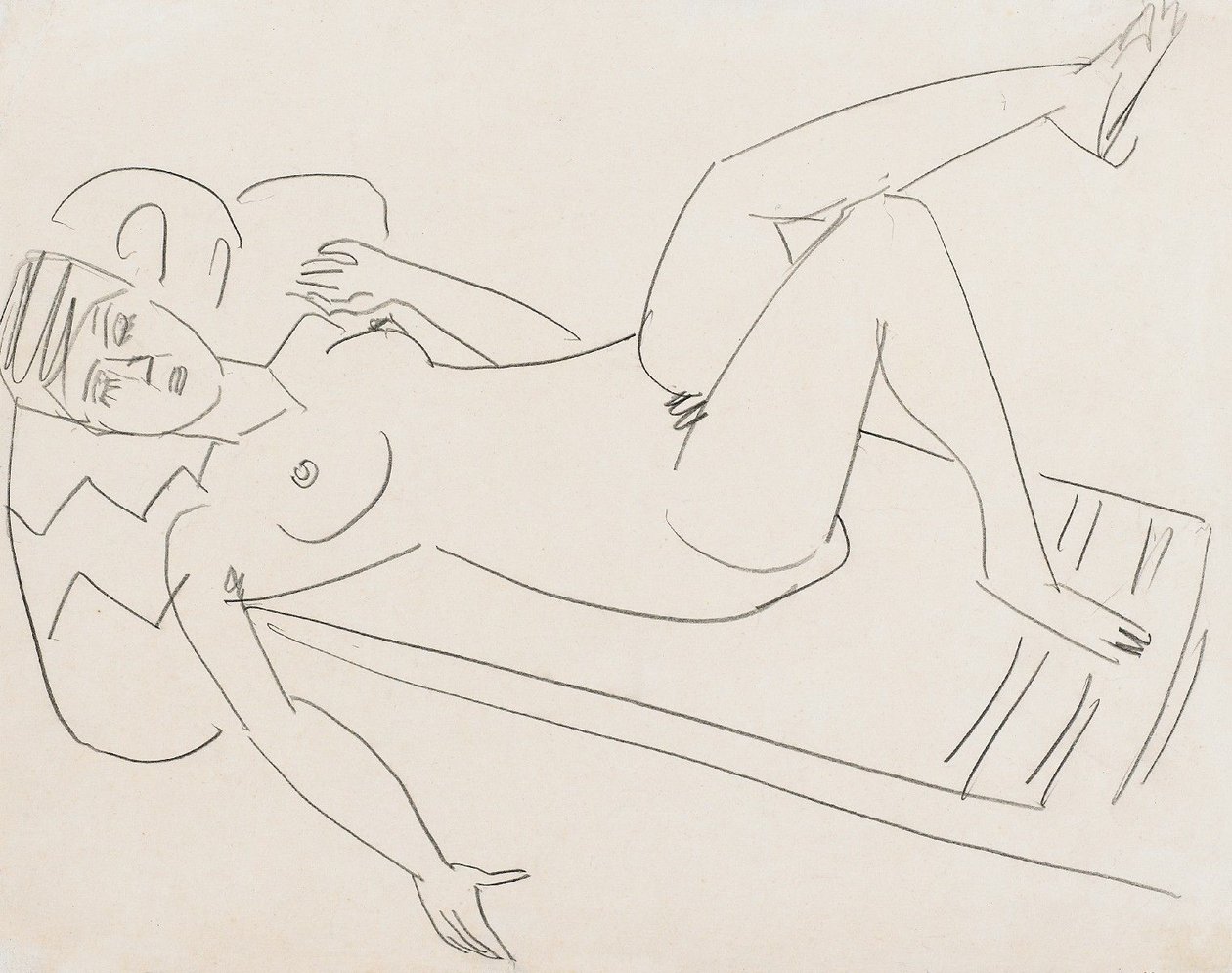 Fille couchée - Ernst Ludwig Kirchner