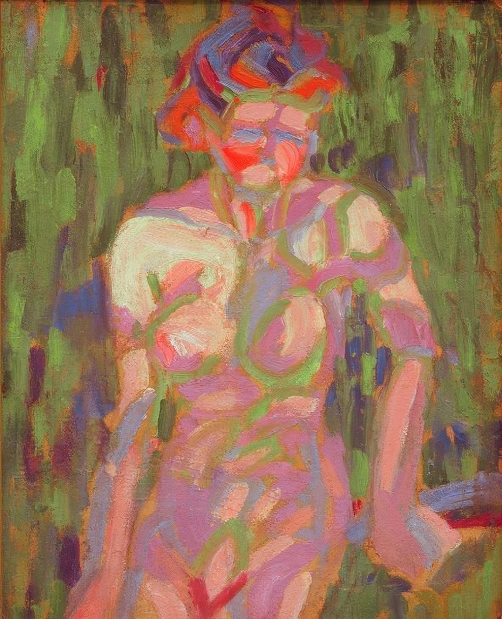 Fille nue avec ombre de branche - Ernst Ludwig Kirchner