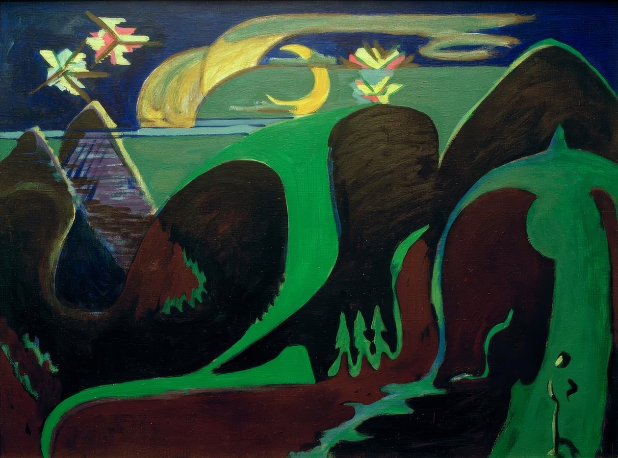 Paysage fantastique nocturne - Ernst Ludwig Kirchner