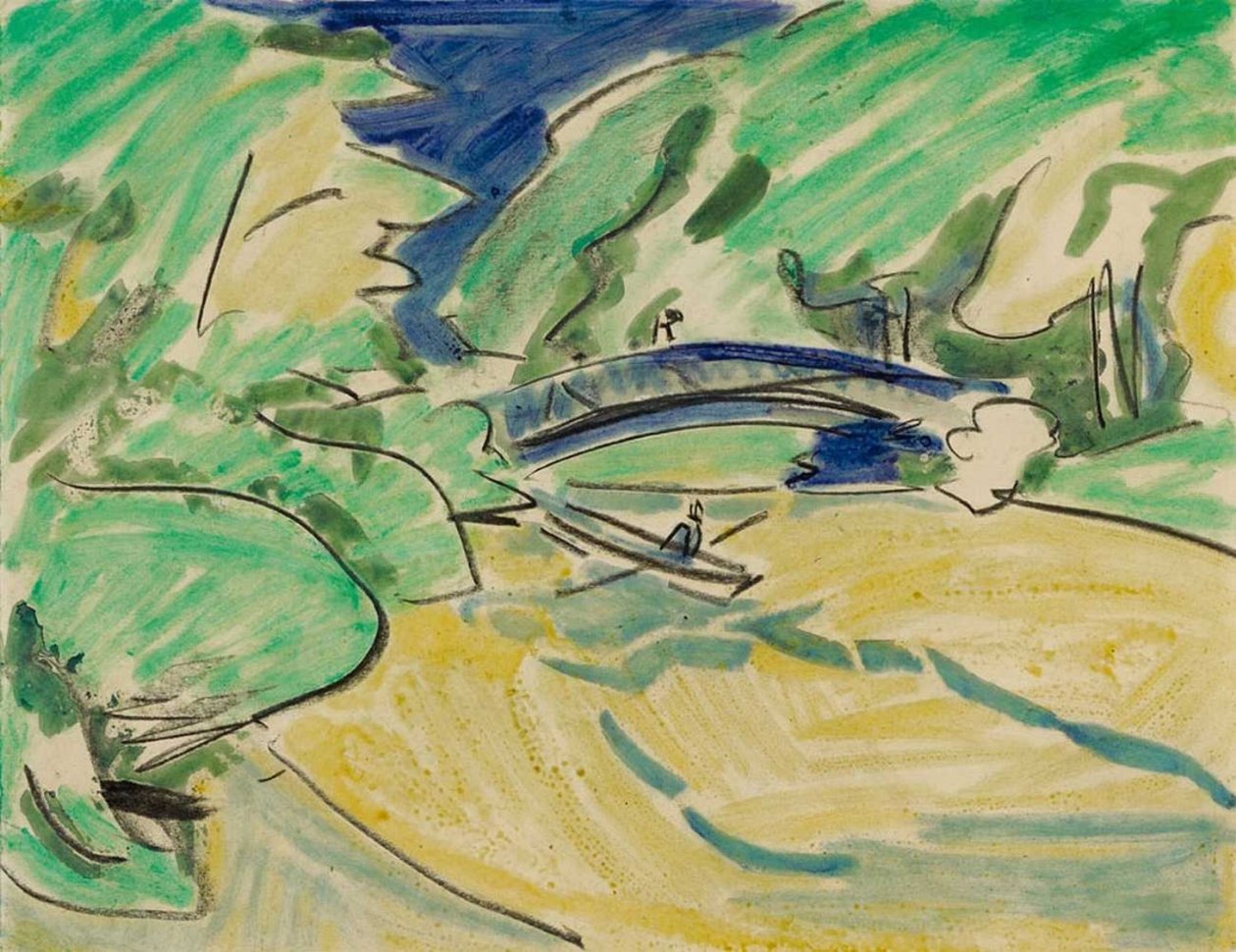 Barque sous le pont - Ernst Ludwig Kirchner