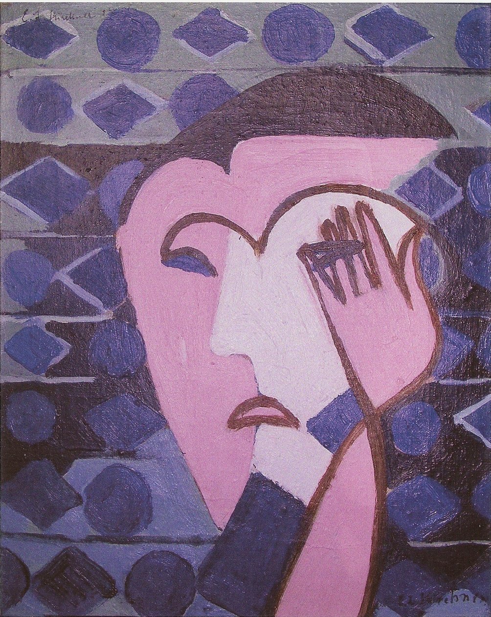 Tête de femme triste - Ernst Ludwig Kirchner