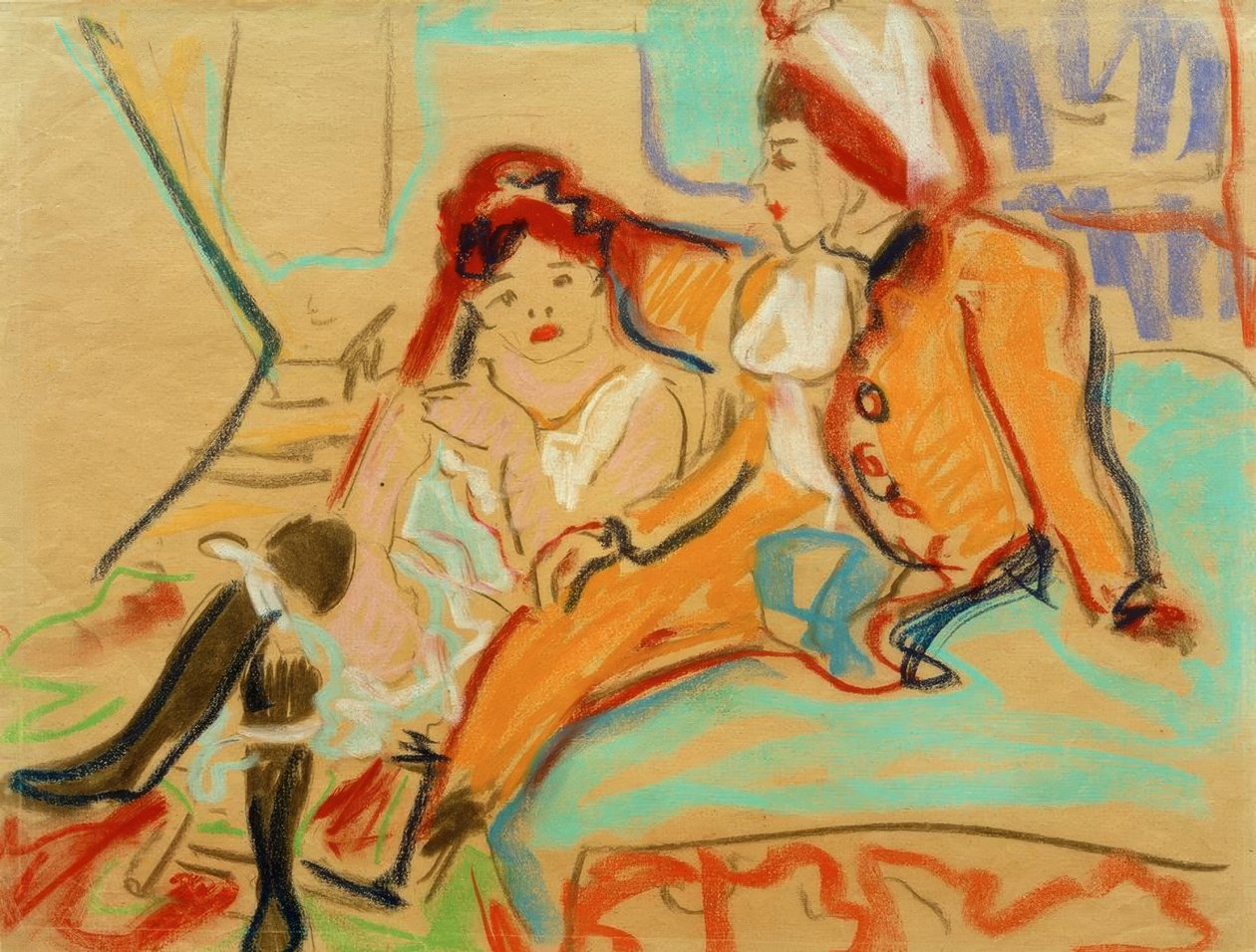 Deux filles sur un divan - Ernst Ludwig Kirchner