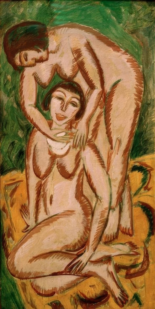 Deux nus féminins en format vertical - Ernst Ludwig Kirchner