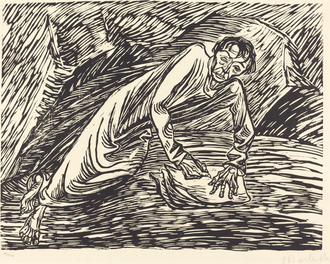 Le prophète écrivain Saint Jean à Patmos, 1919 - Ernst Barlach