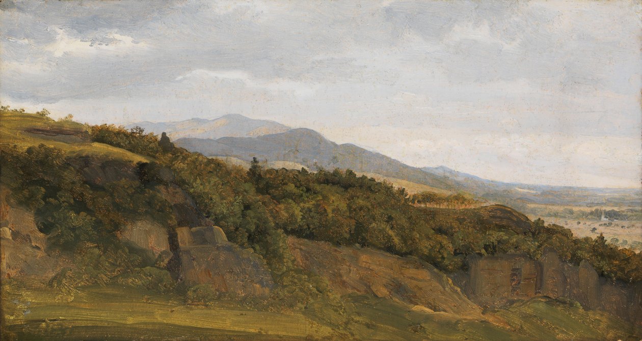 Paysage allemand avec vue sur une large vallée - Ernst Christian Frederik Petzholdt