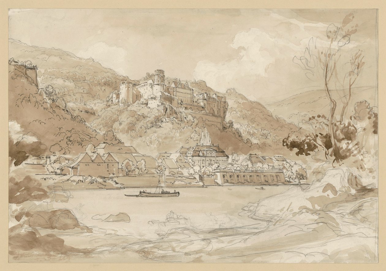 Vue du château et de la ville basse de Heidelberg - Ernst Fries