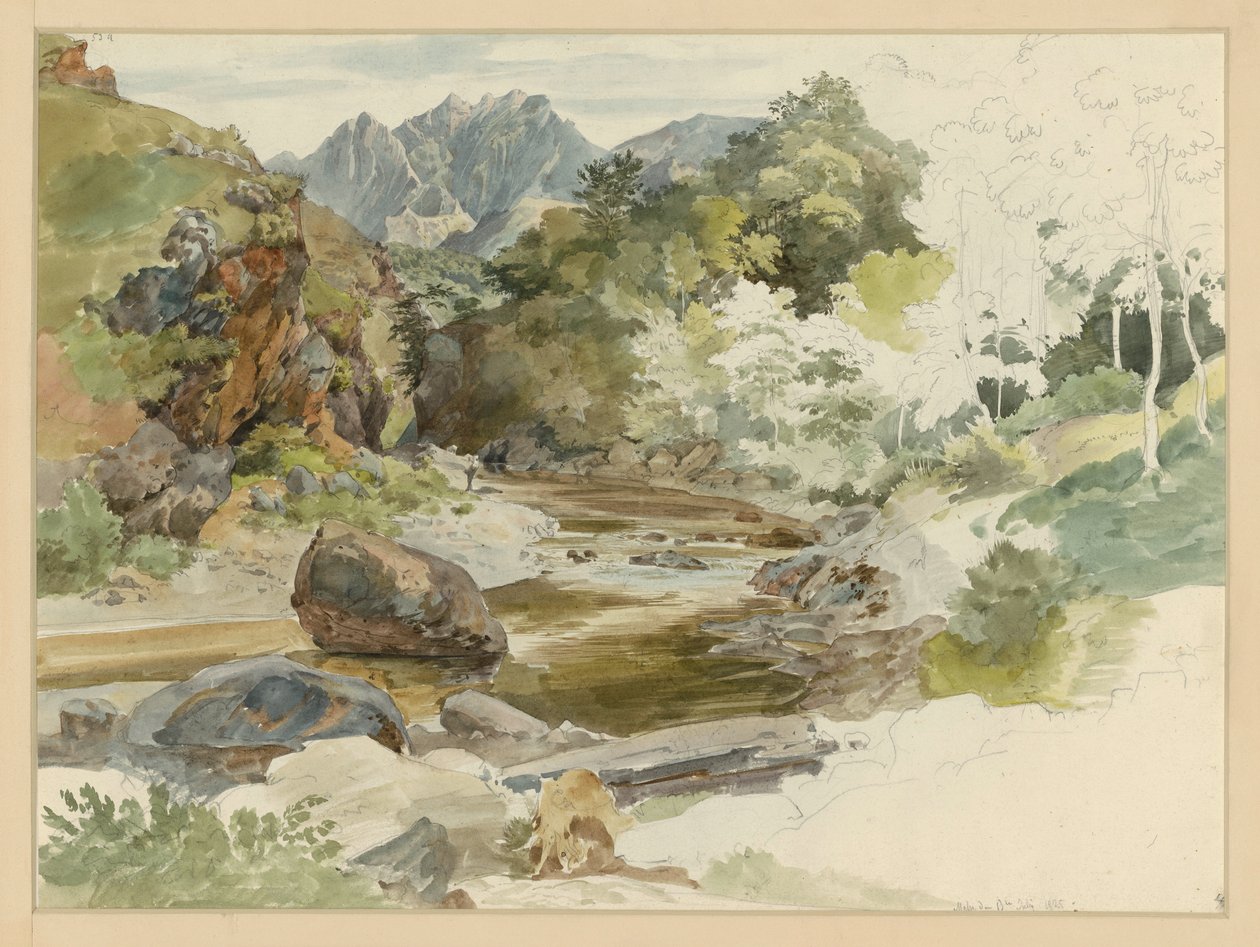 Vallée fluviale boisée et rocheuse près de Massa - Ernst Fries