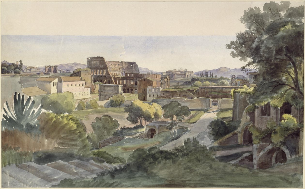 Vue sur le Forum romain, avec le Colisée et le mont Latran - Ernst Fries