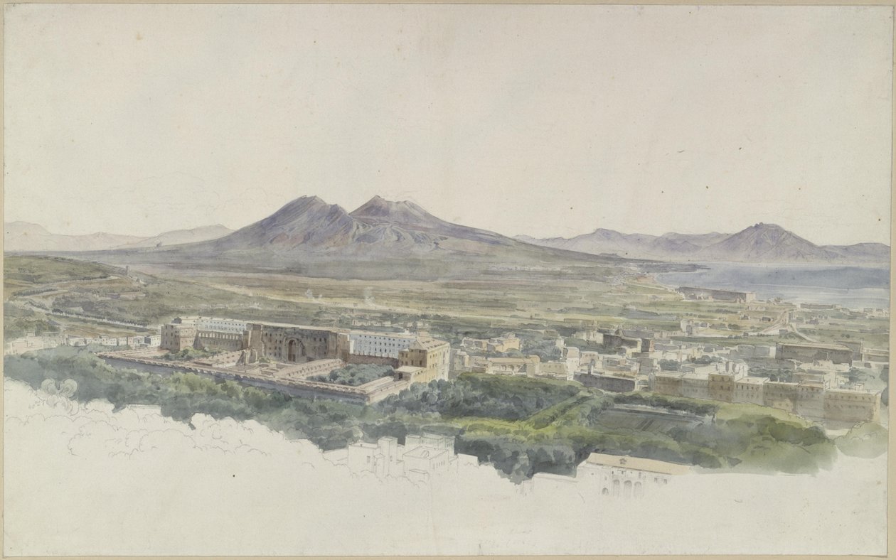 Vue sur Naples avec Pompéi vers le Vésuve - Ernst Fries
