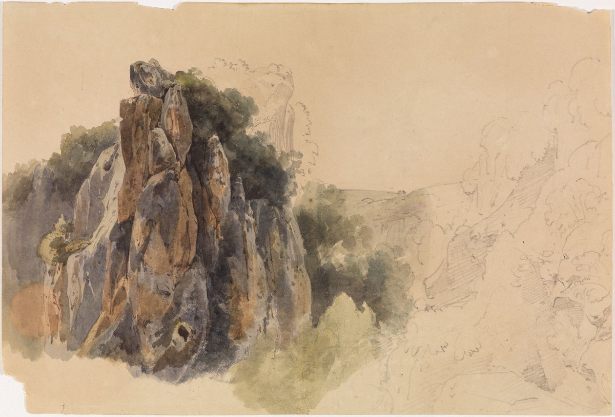 Étude de paysage avec des rochers - Ernst Fries