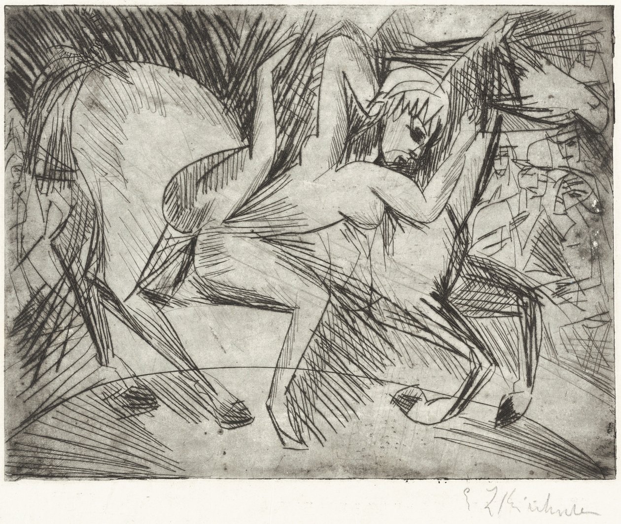 Acrobate sur un cheval, 1913 - Ernst Ludwig Kirchner
