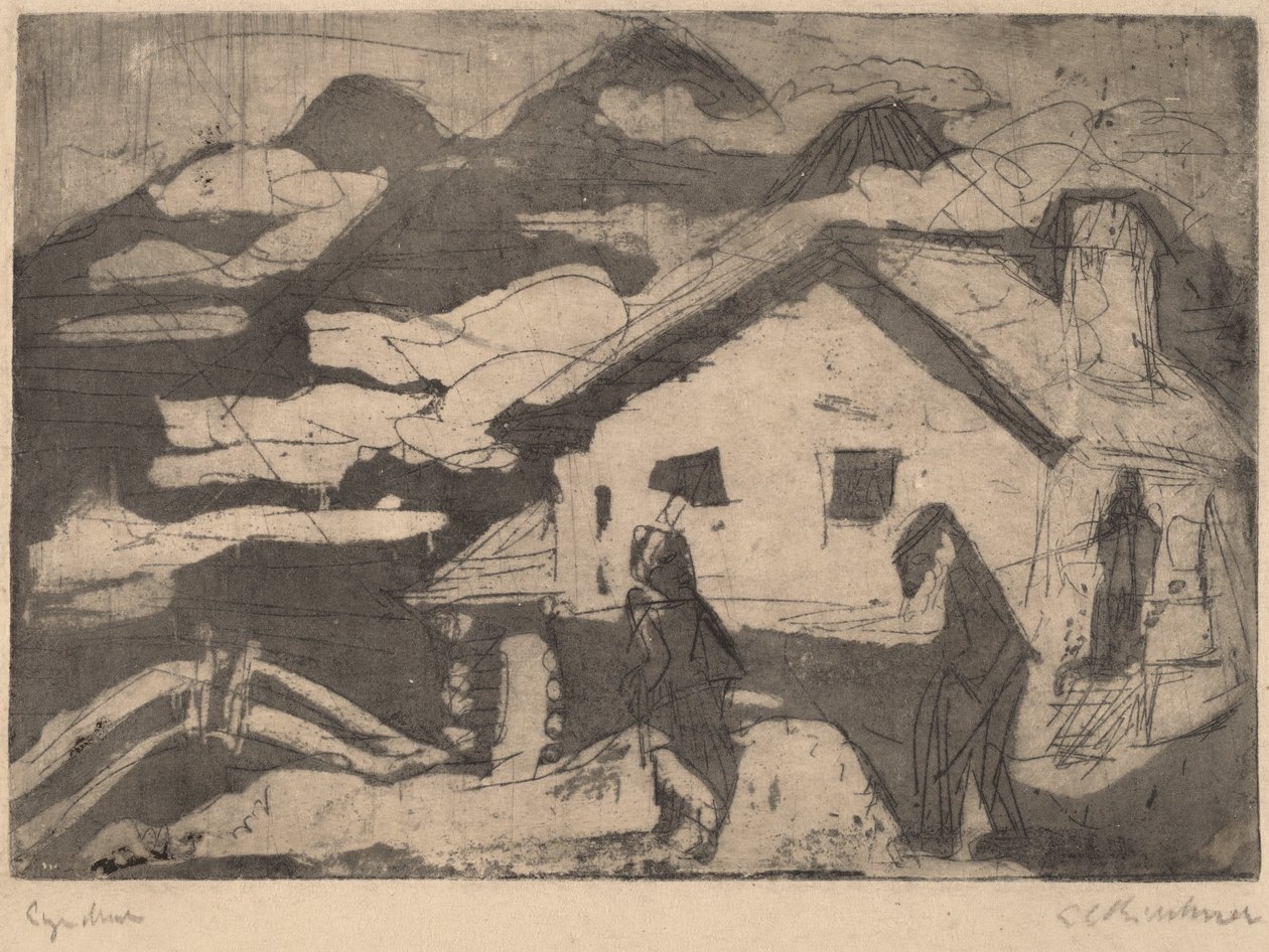 Chalets alpins dans le brouillard, 1920 - Ernst Ludwig Kirchner