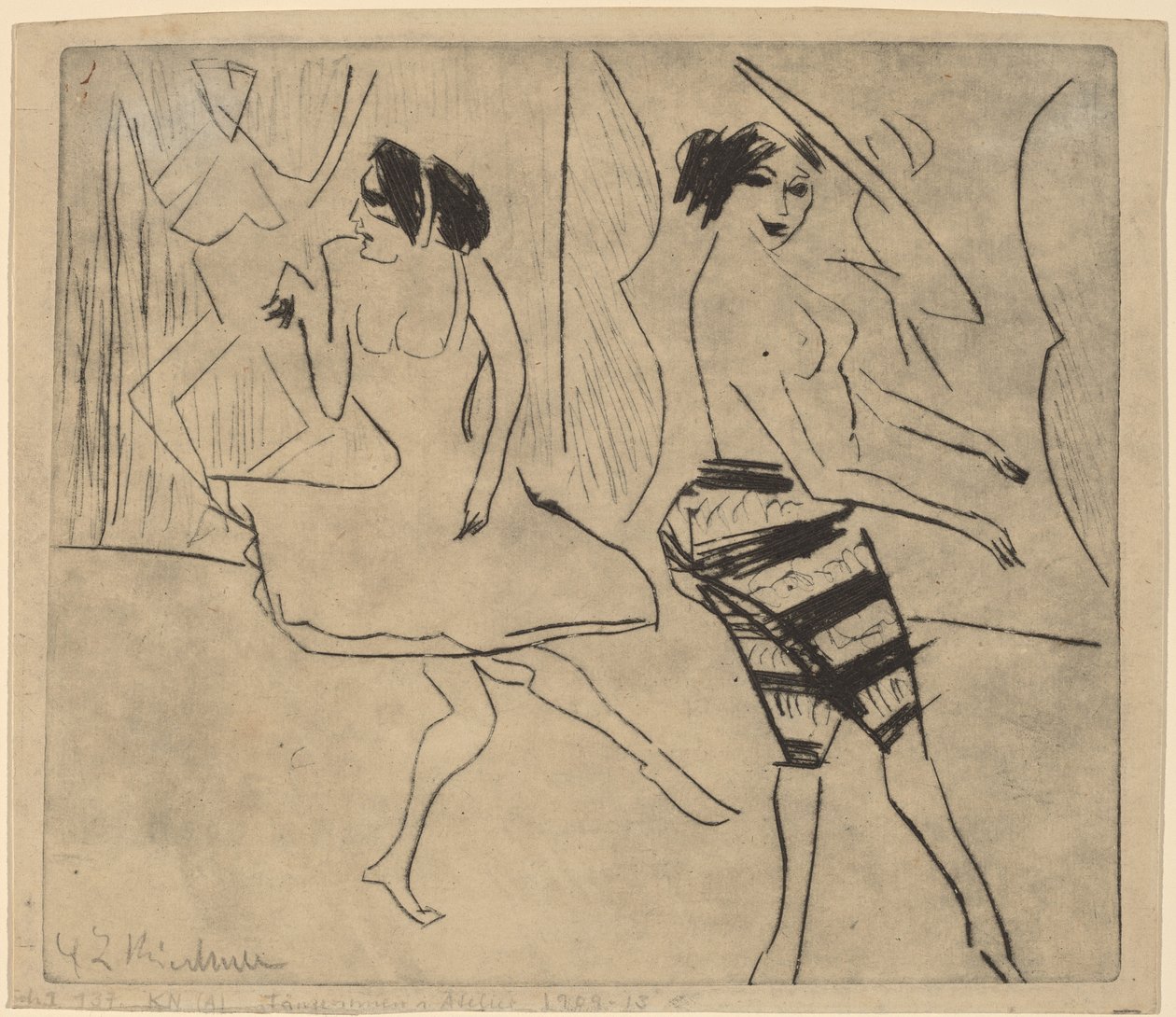 Danseurs en studio, 1911 - Ernst Ludwig Kirchner