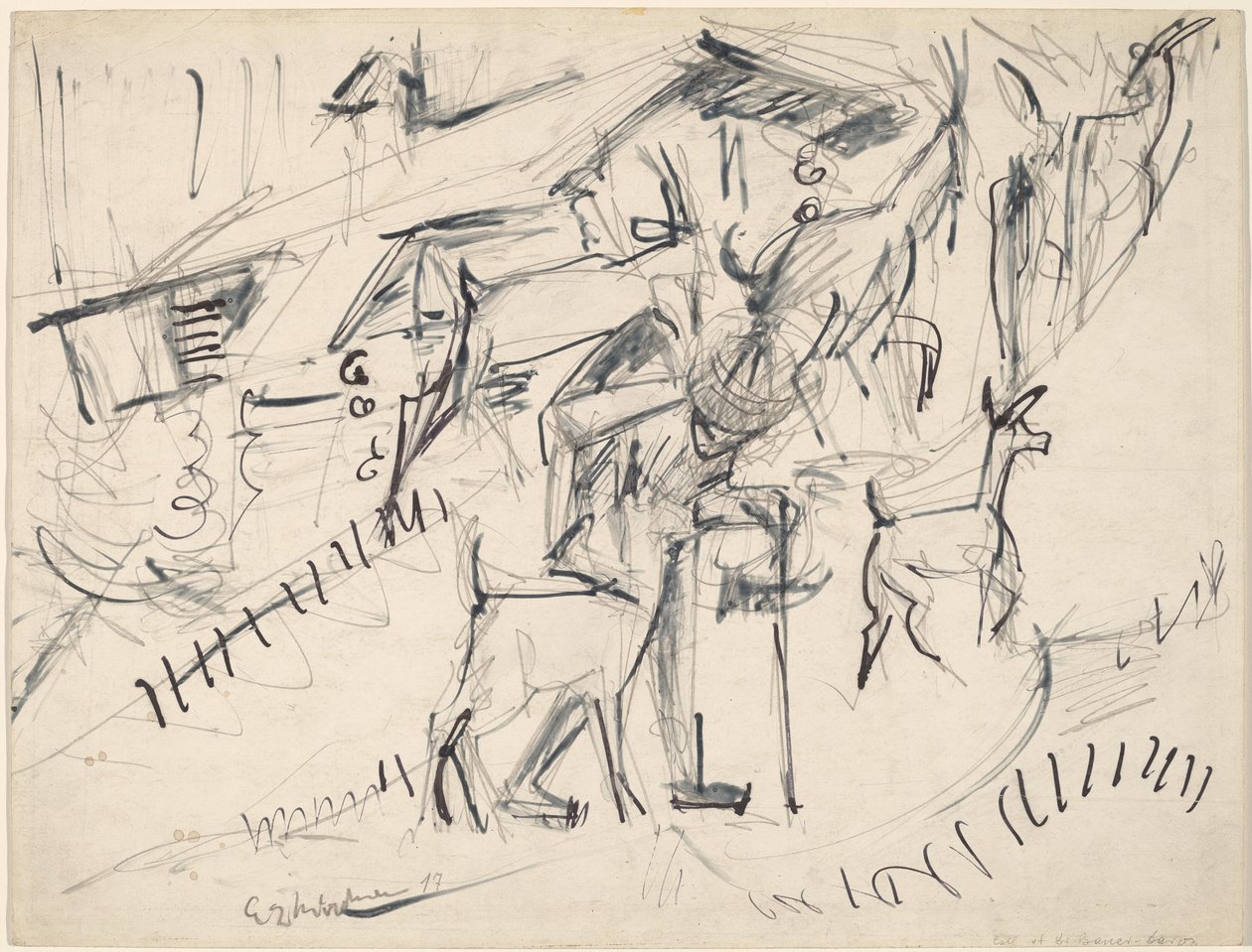 Chevrier avec chèvres, 1917 - Ernst Ludwig Kirchner