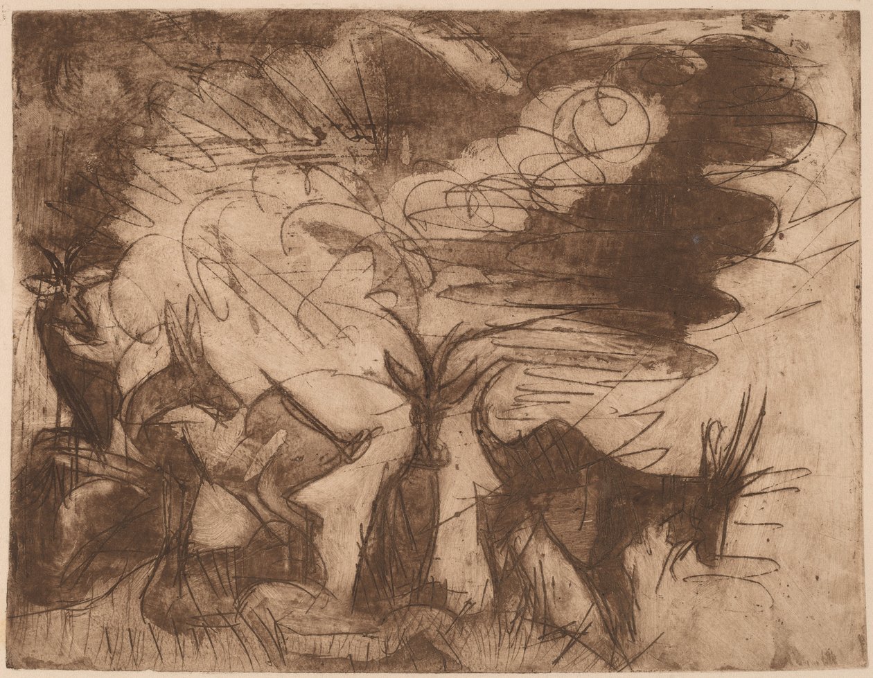 Chèvres et nuages, 1919 - Ernst Ludwig Kirchner