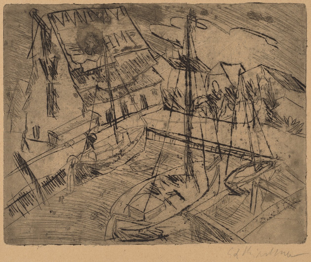 Port de Burgstaaken, 1913 - Ernst Ludwig Kirchner