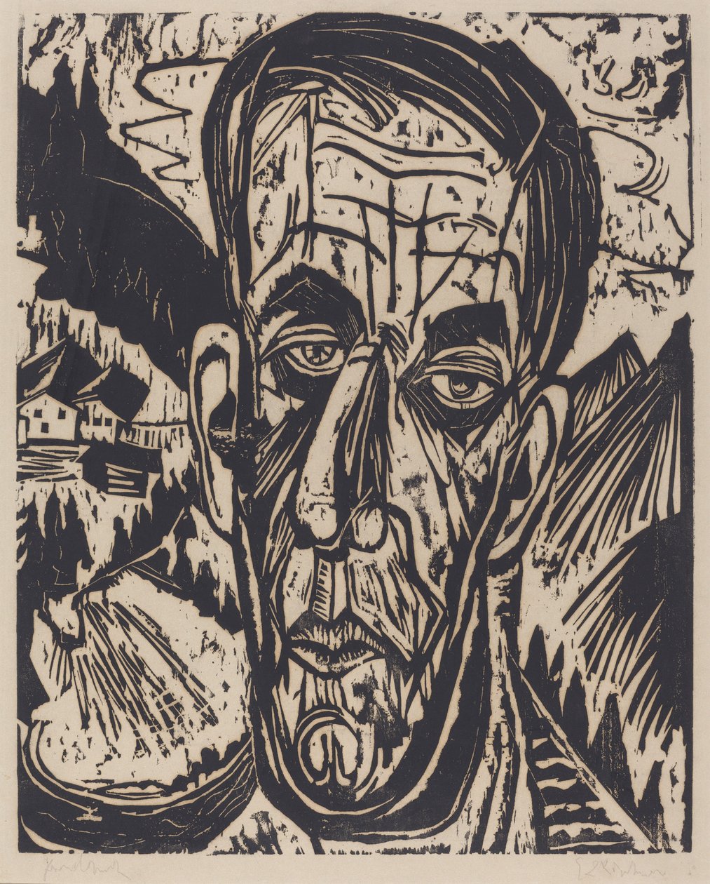 Tête de van de Velde, Bright Kopf van de Velde, Hell, 1917 - Ernst Ludwig Kirchner