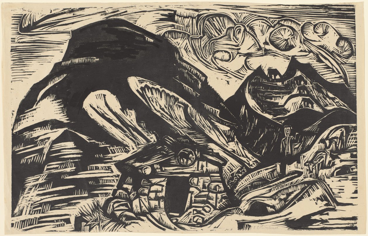 Montagnes avec une cabane de montagne, 1921 - Ernst Ludwig Kirchner
