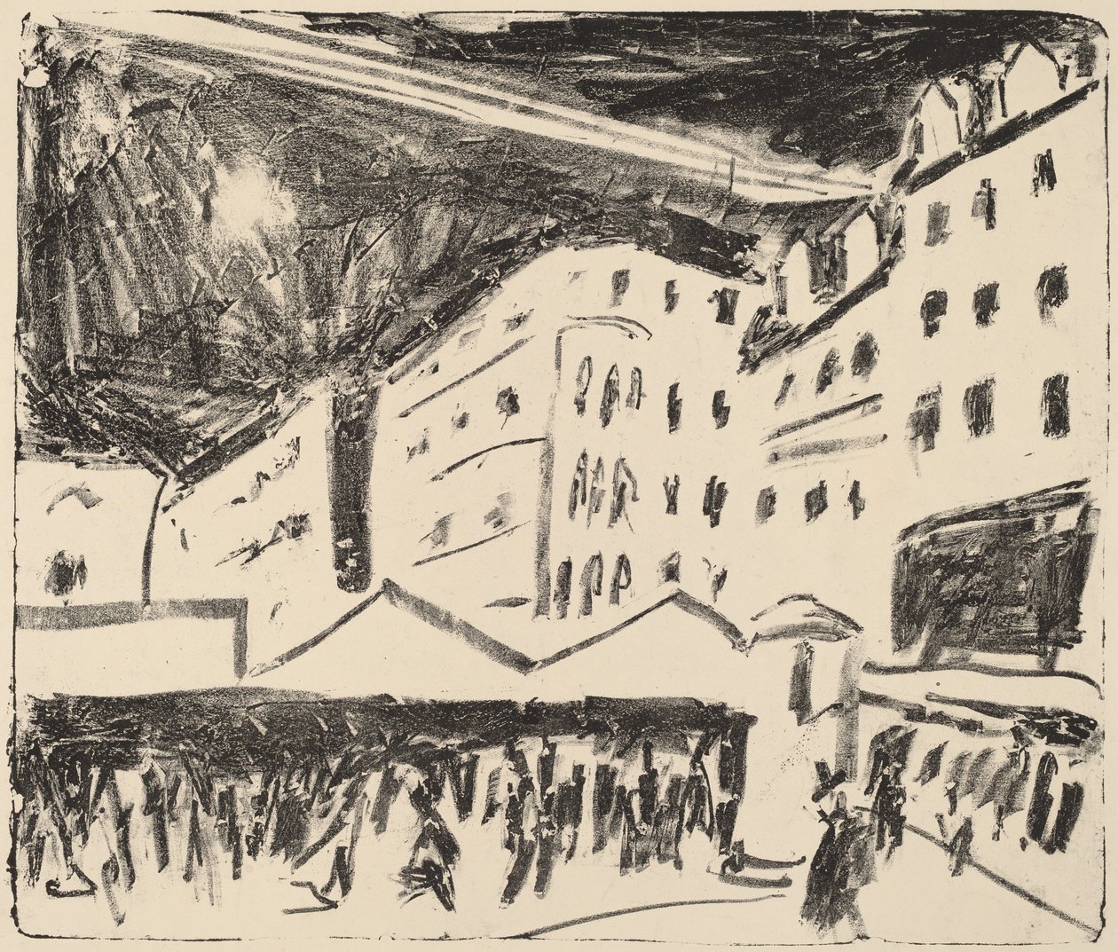 Ancien marché à Dresde avec foire annuelle, 1910 - Ernst Ludwig Kirchner