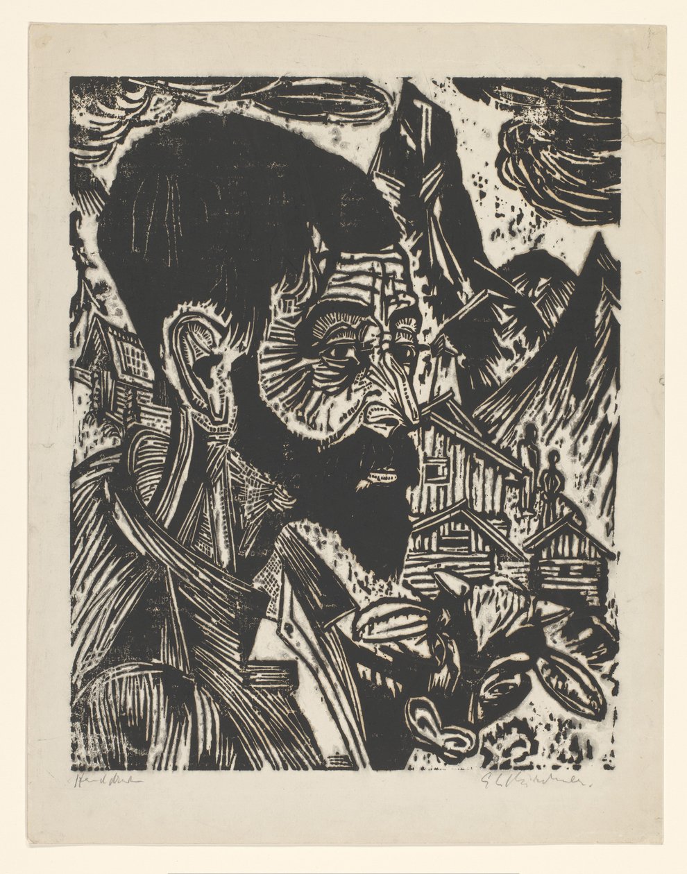 Sennkopf (Martin Schmied) - Ernst Ludwig Kirchner (signed by artist)