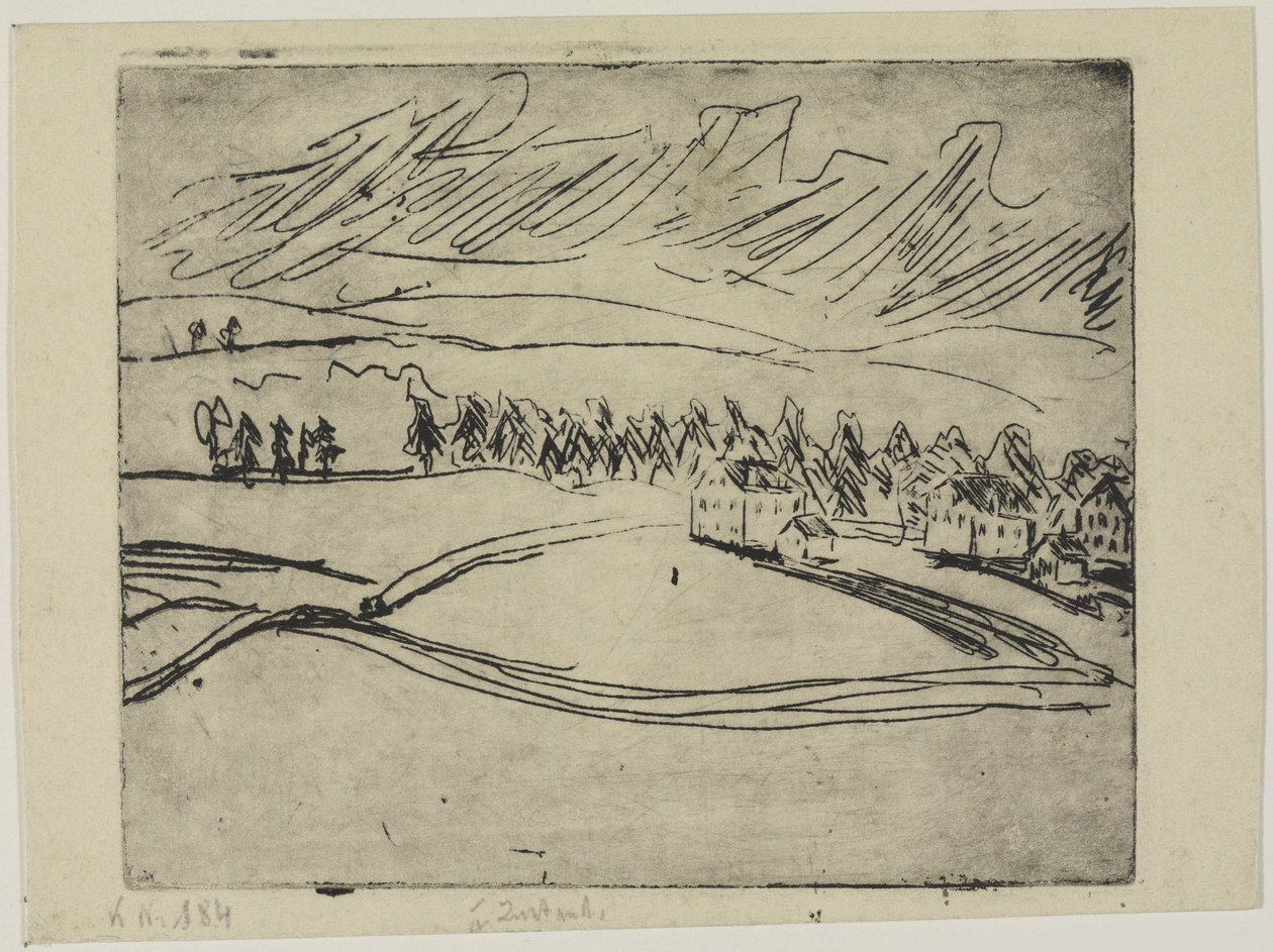 Champs et maisons dans les monts Métallifères - Ernst Ludwig Kirchner