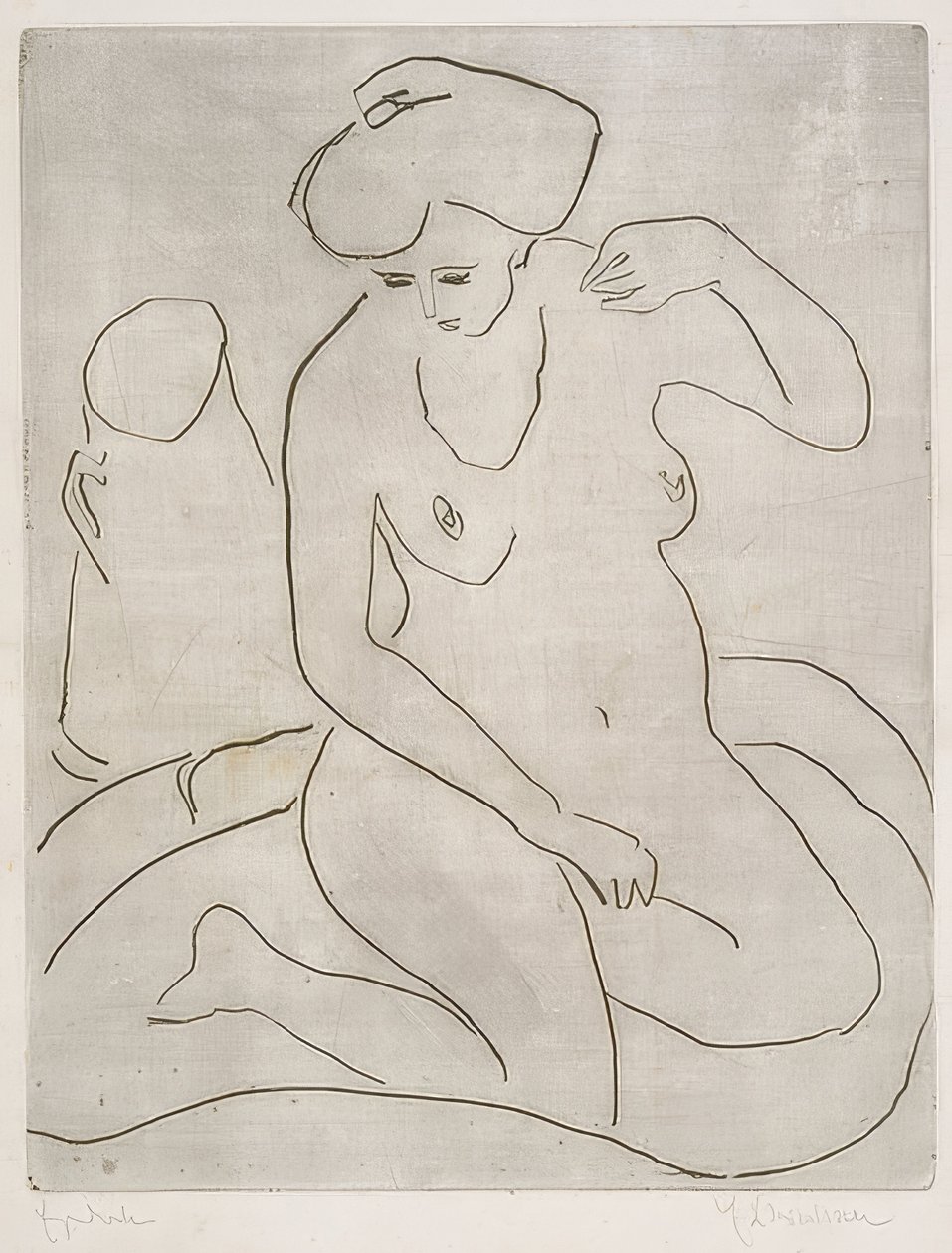 Nu dans une baignoire avec collier - Ernst Ludwig Kirchner