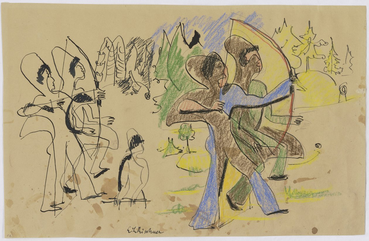 Archers, c.1935 - Ernst Ludwig Kirchner