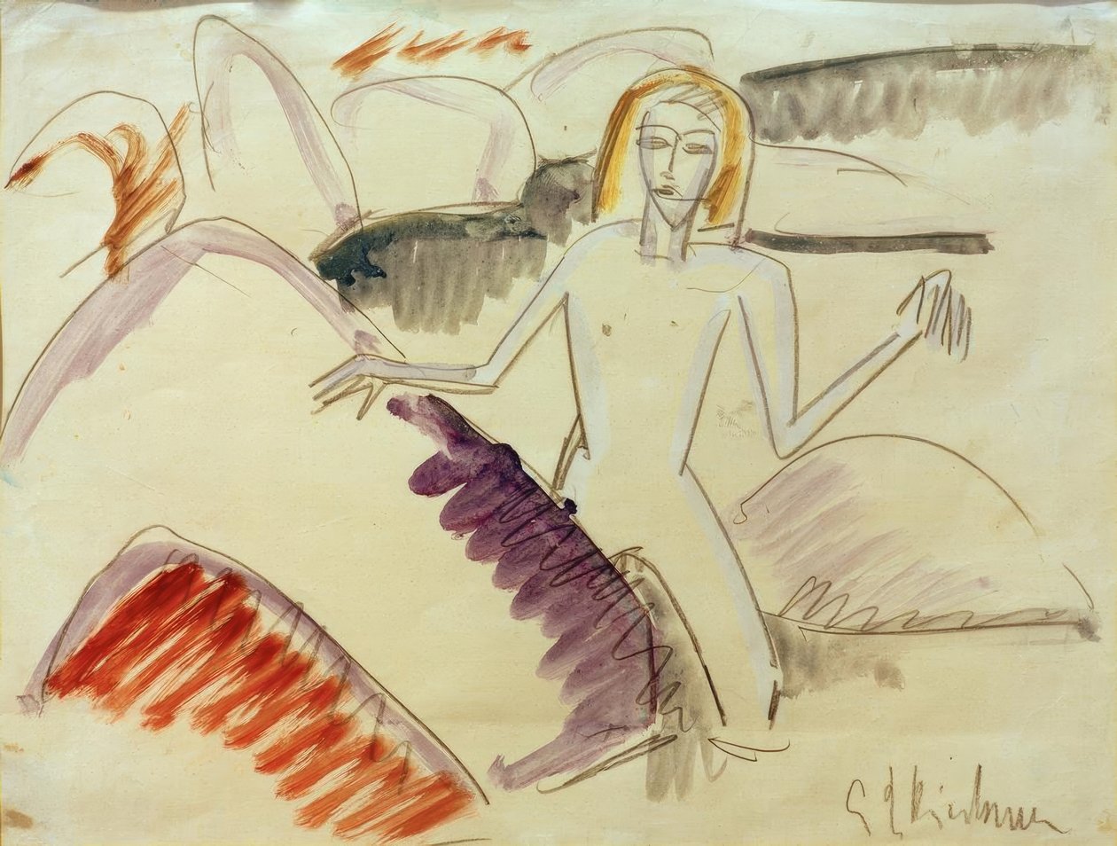 Baigneurs sur des pierres - Ernst Ludwig Kirchner