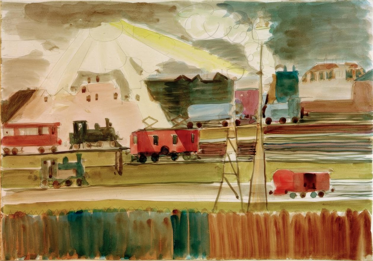 Gare au coucher du soleil - Ernst Ludwig Kirchner