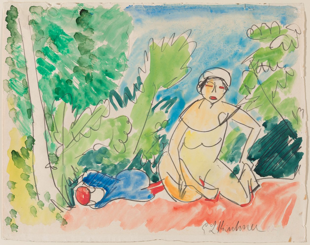 Baigneurs au lac, c.1907 - Ernst Ludwig Kirchner