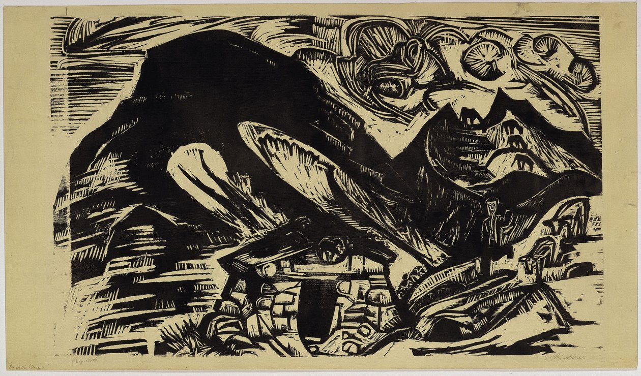 Montagnes avec chalet de montagne - Ernst Ludwig Kirchner