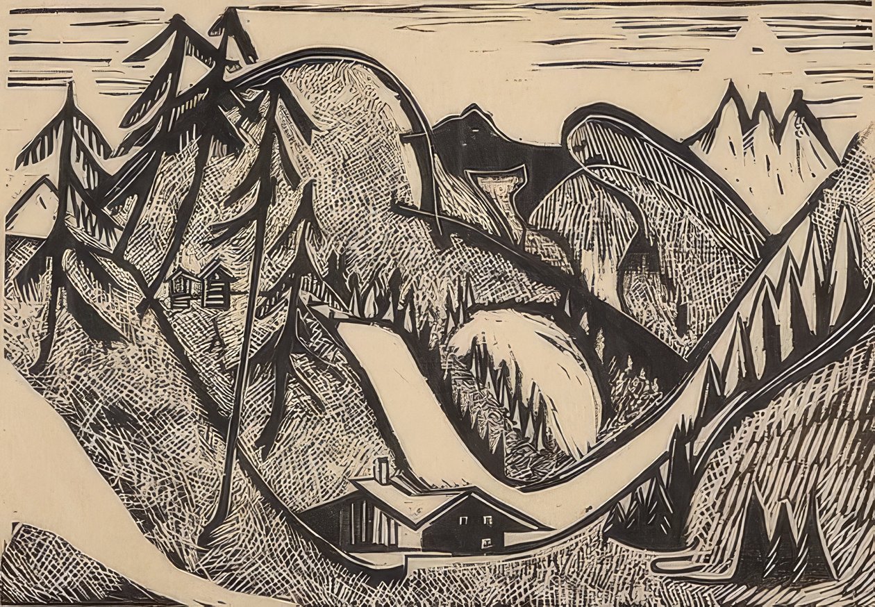 Paysage de montagne près de Glaris - Ernst Ludwig Kirchner