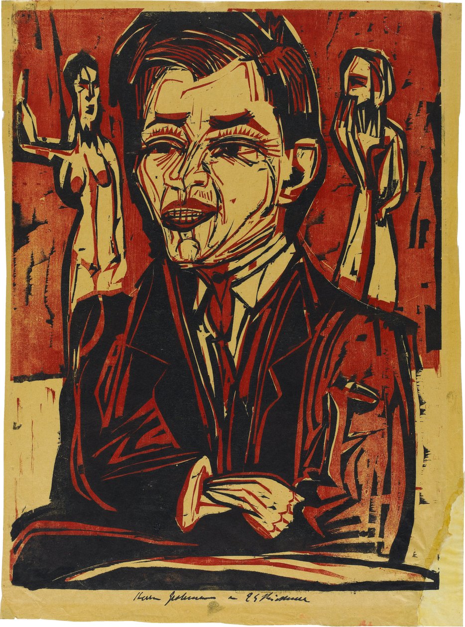 Grand portrait en buste de Will Grohmann (1887-1968) - Ernst Ludwig Kirchner