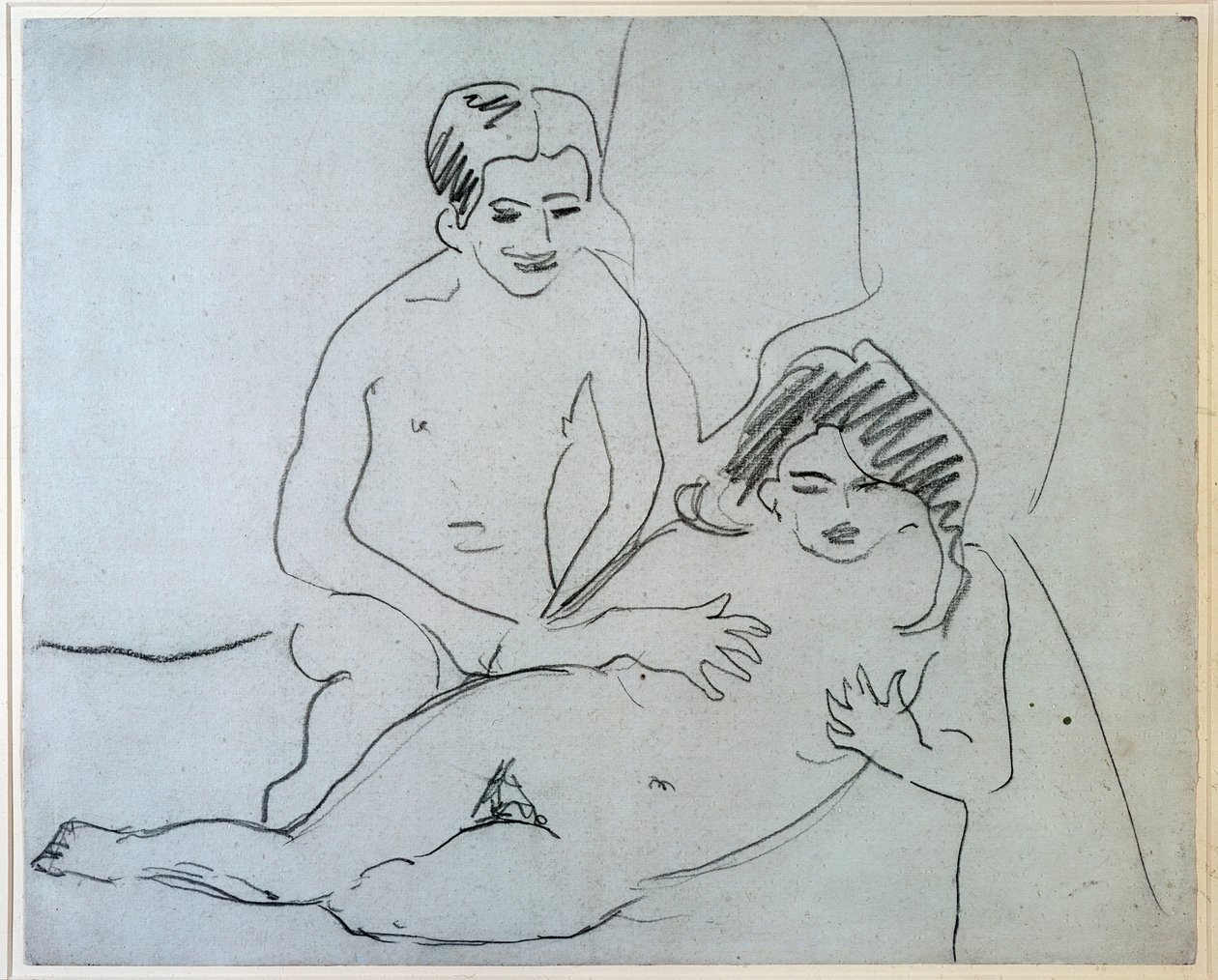 Couple nu allongé sur un lit - Ernst Ludwig Kirchner