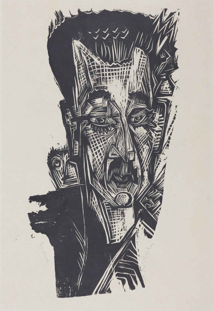 Dr Ludwig Binswanger (étude de tête du Dr Ludwig Binswanger) - Ernst Ludwig Kirchner