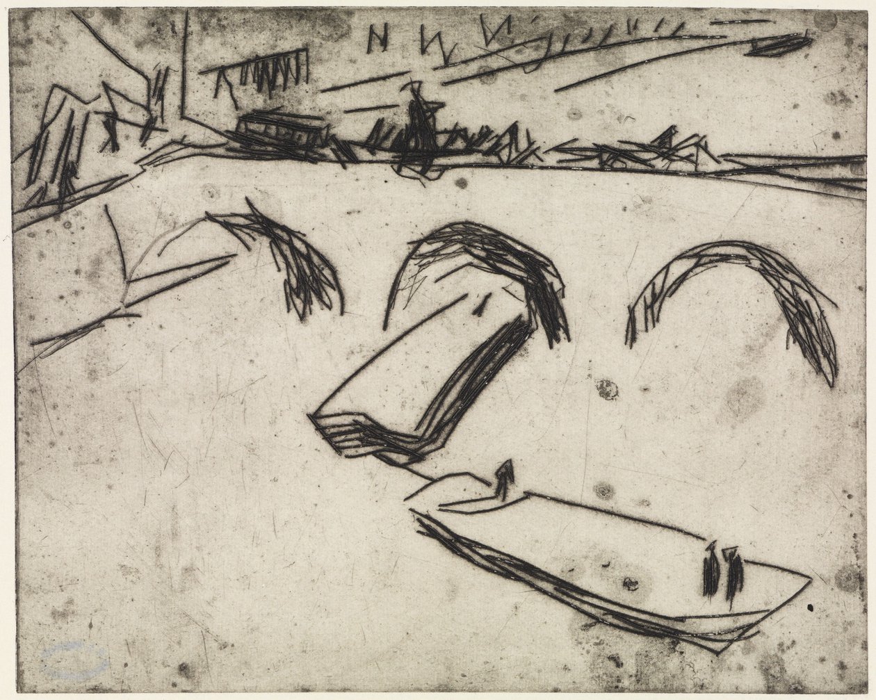 Trois artistes travaillant aux anneaux / Pont du Kronprinzenufer, Berlin - Ernst Ludwig Kirchner