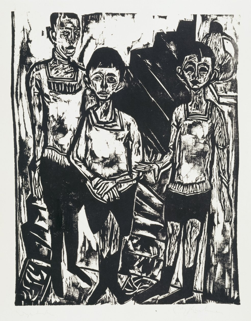 Trois garçons (les fils de Fehr) - Ernst Ludwig Kirchner