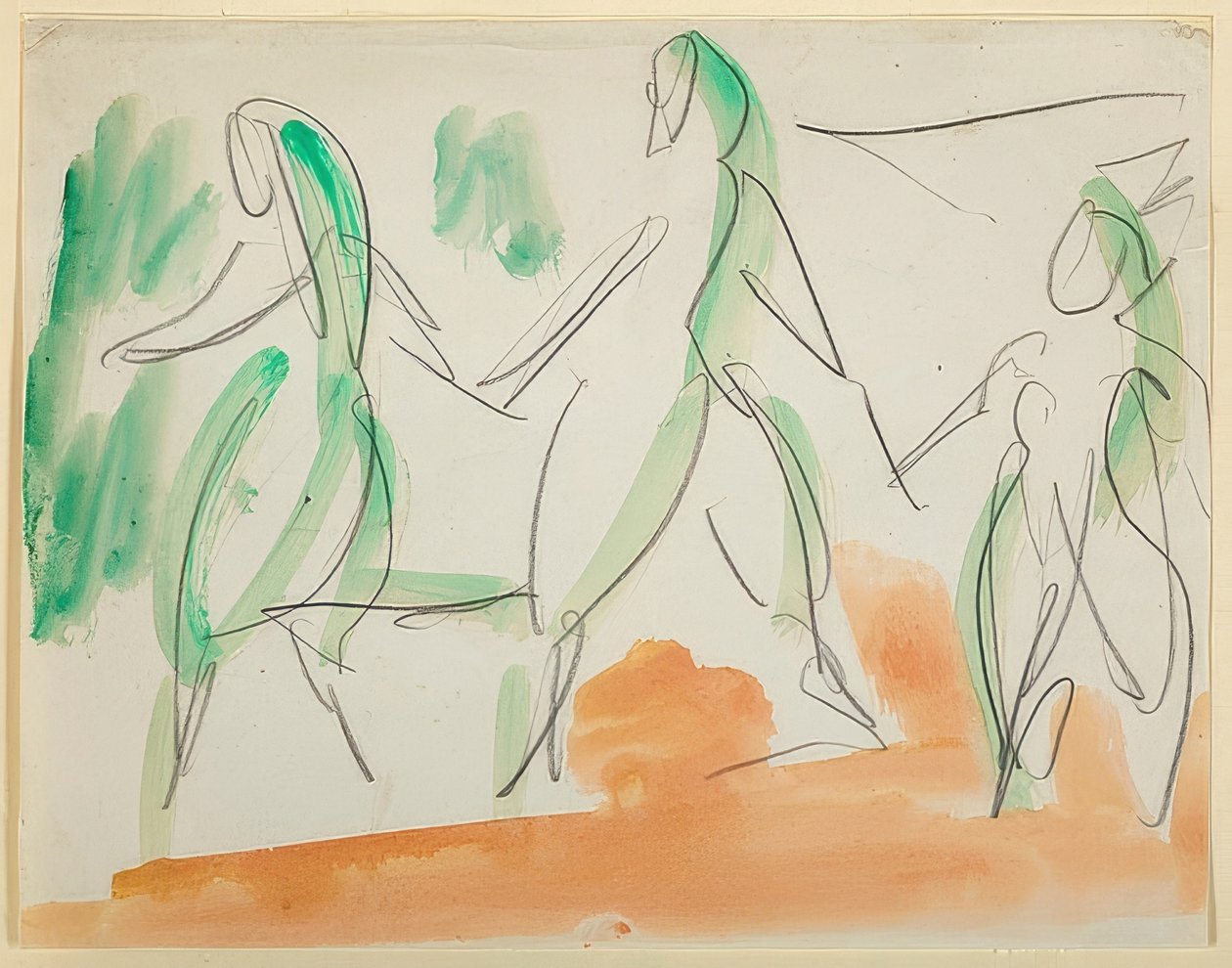 Trois danseuses. 1911 Skizzenbuch Folkwang (Bl. 34) - Ernst Ludwig Kirchner