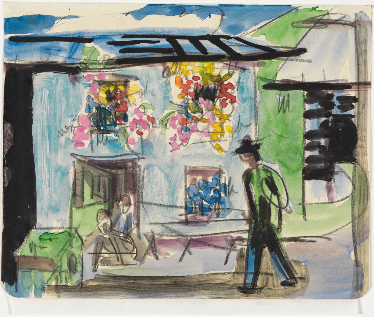 Une petite maison aux fenêtres fleuries - Ernst Ludwig Kirchner