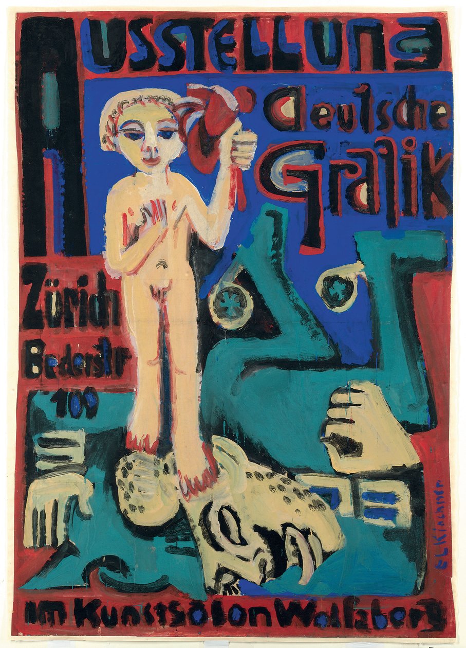 Exposition de graphisme allemand au Kunstsalon Wolfsberg, vers 1921-1923 - Ernst Ludwig Kirchner