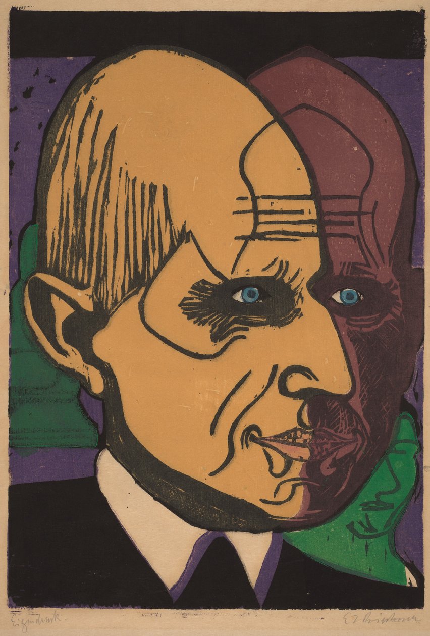 Étude de tête du Dr Bauer - Ernst Ludwig Kirchner