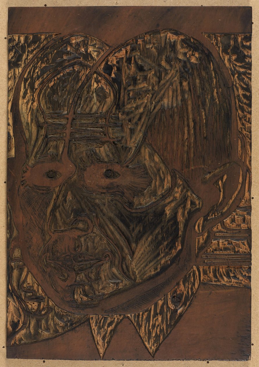 Tête du Dr Bauer, planche de dessin - Ernst Ludwig Kirchner