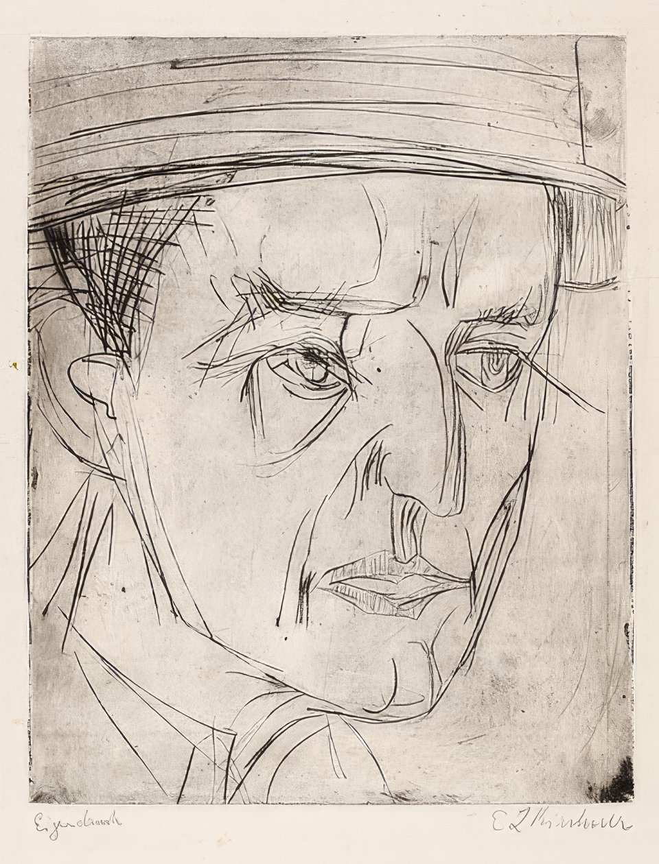 Tête du Dr. Grisebach. 1920 - Ernst Ludwig Kirchner