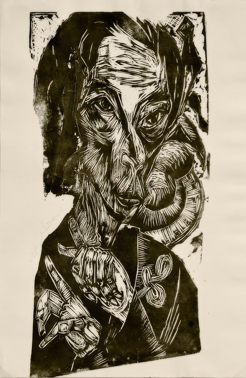 Tête du malade - Autoportrait - Ernst Ludwig Kirchner