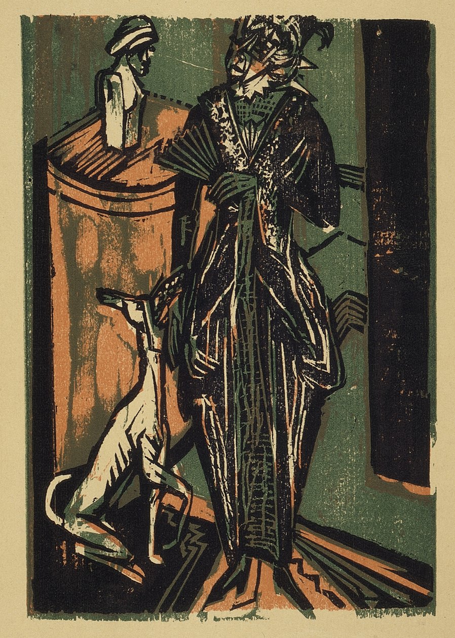Lady with dog (Dame avec un chien) - Ernst Ludwig Kirchner