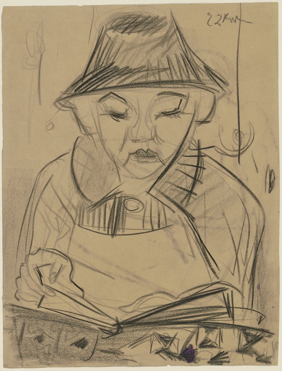 Un garçon en train de lire - Ernst Ludwig Kirchner