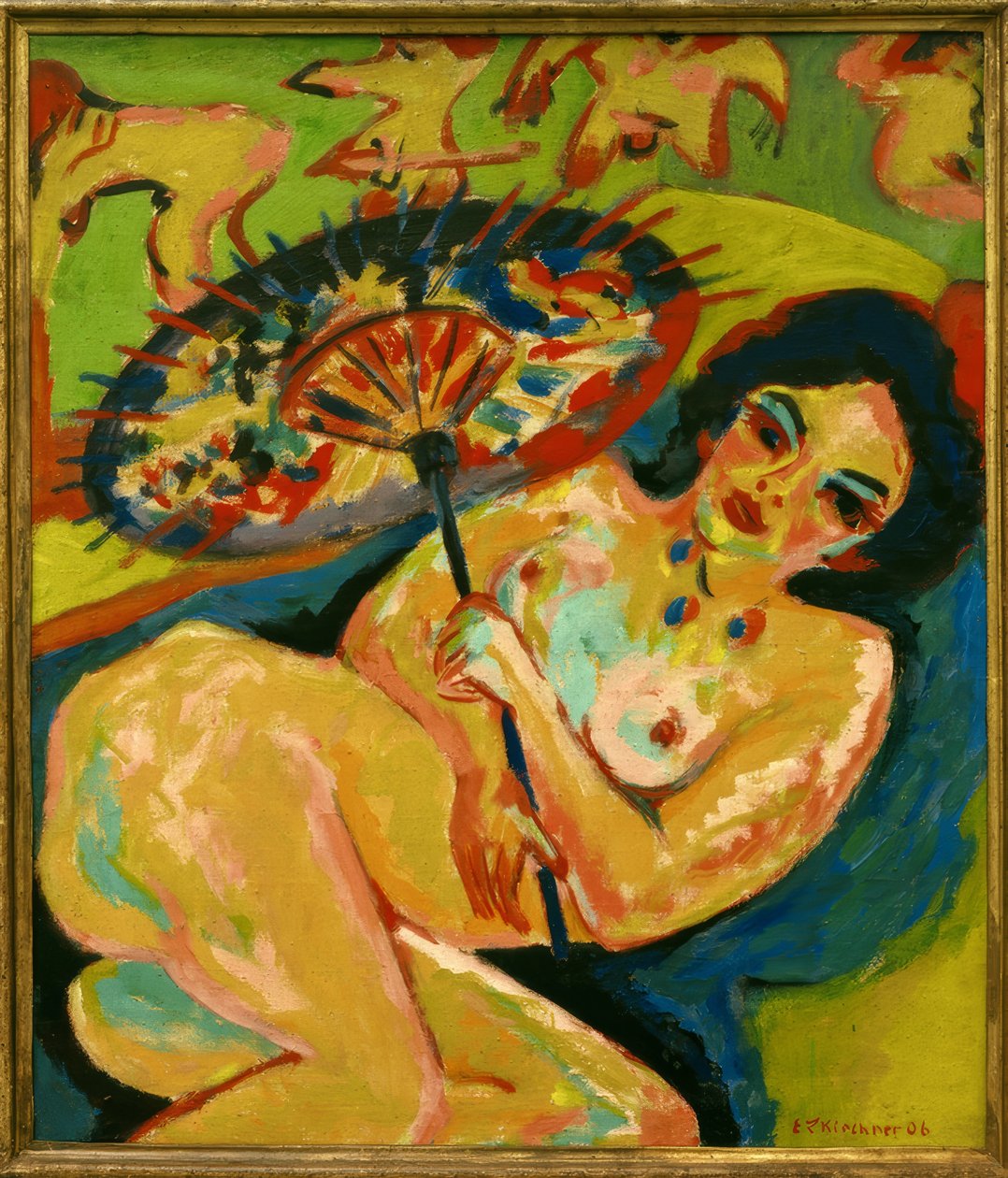 Fille sous un parapluie japonais - Ernst Ludwig Kirchner