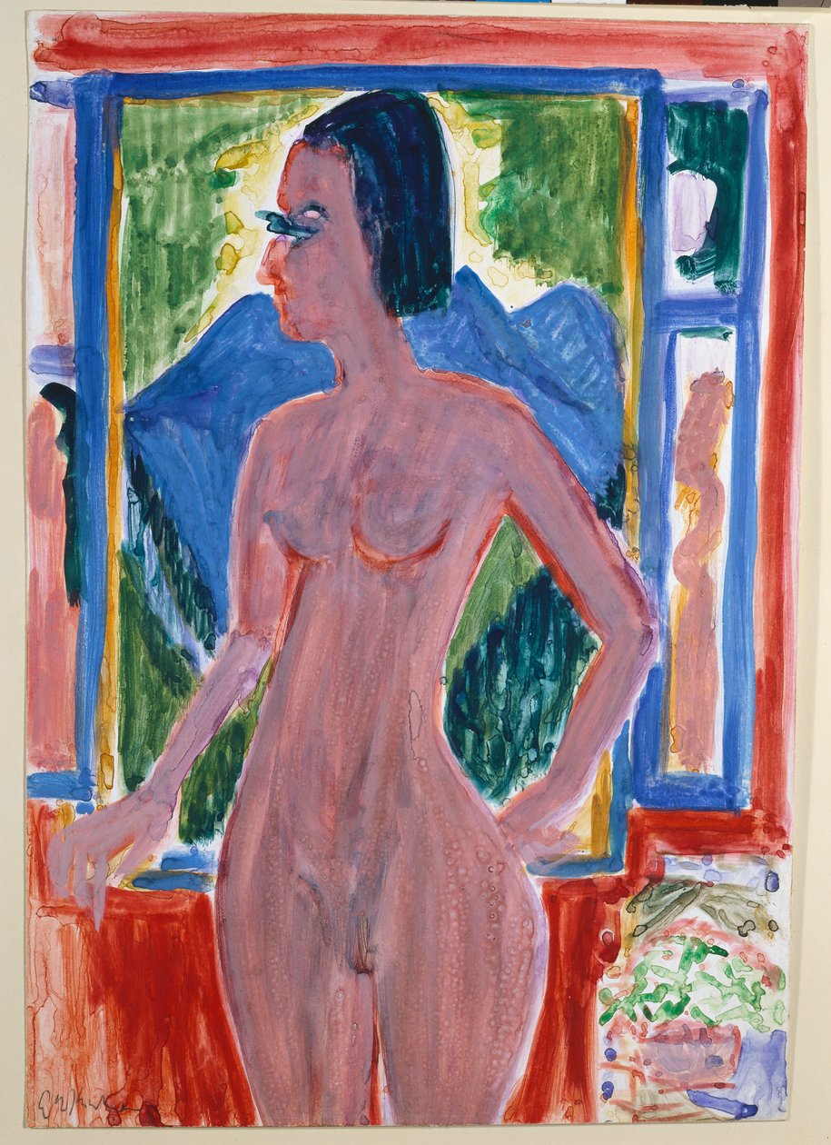 Femme nue à la fenêtre - Ernst Ludwig Kirchner